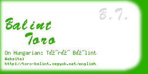 balint toro business card